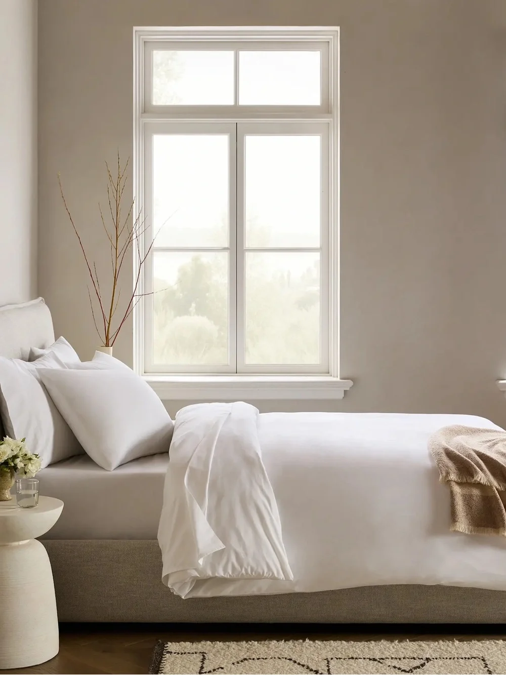 QUINCE Organic Crisp Percale Duvet Cover King/Cal King White 8603